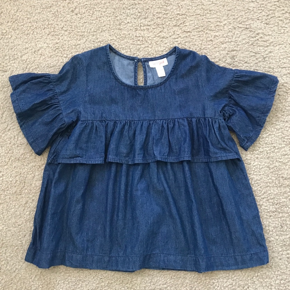 Cat &Jack Girls Denim Ruffle Top